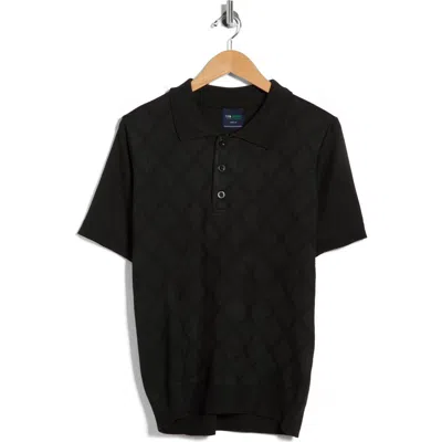 Tom Baine Knit Polo Sweater In Black