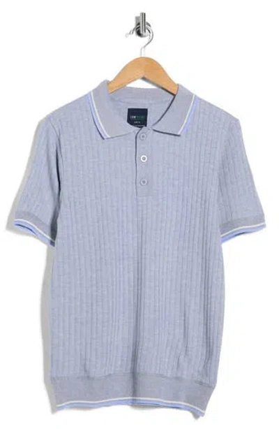 Tom Baine Knit Polo Sweater In Blue