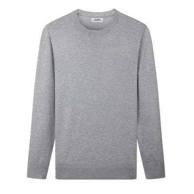 Tom Baine Men's Cashmere Feel Slim Fit Crew Neck Sweater In Grey
