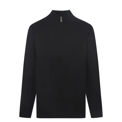 Tom Baine Solid Quarter Zip Pullover In Black