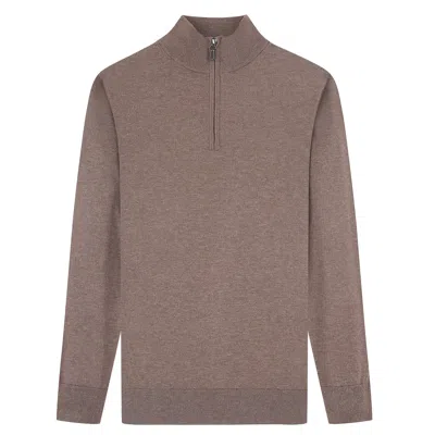 TOM BAINE MEN'S CASHMERE FEEL SLIM FIT QUARTER ZIP SWEATER