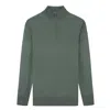 Tom Baine Solid Quarter Zip Pullover In Green