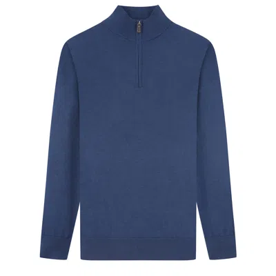 TOM BAINE MEN'S CASHMERE FEEL SLIM FIT QUARTER ZIP SWEATER