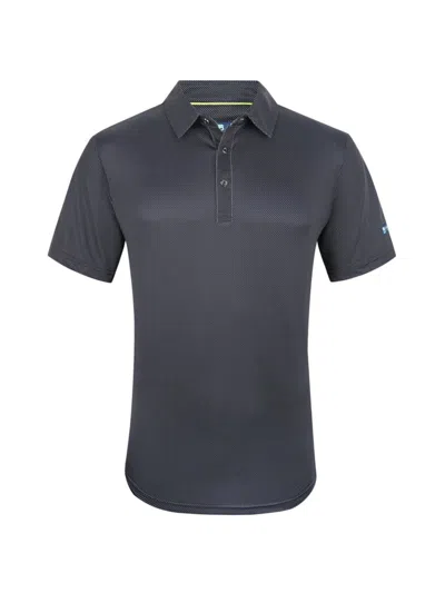 Tom Baine Men's Dot Print Slim Fit Golf Polo In Black