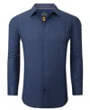 Tom Baine Men's Four-way Stretch Denim Button Down Dress Shirt In Denim