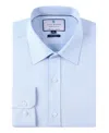 Tom Baine Men Four-way Stretch Jacquard Solid Button Down In Sky Blue