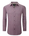 Tom Baine Men's Four-way Stretch Solid Textured Button Down Dress Shirt In Burgundy