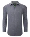 Tom Baine Men's Four-way Stretch Solid Textured Button Down Dress Shirt In Charcoal