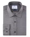 Tom Baine Men Four-way Stretch Jacquard Solid Button Down In Charcoal