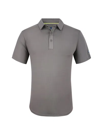 Tom Baine Men's Performance Solid Four-way Stretch Golf Polo In Charcoal