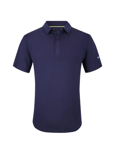 Tom Baine Men's Performance Solid Four-way Stretch Golf Polo In Navy