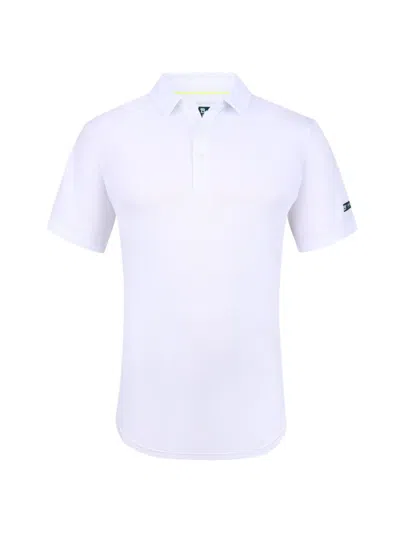 Tom Baine Men's Performance Solid Four-way Stretch Golf Polo In White