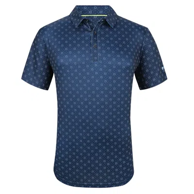 Tom Baine Men's Performance Geometric Print Four-way Stretch Golf Polo In Blue