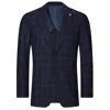 Tom Baine Men Performance Plaid Cashmere Feel Stretch Sport Coat In Blue
