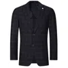Tom Baine Men Performance Plaid Cashmere Feel Stretch Sport Coat In Grey