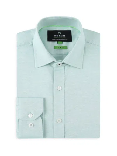 Tom Baine Men's Performance Slim Fit Four Way Stretch Shirt In Green