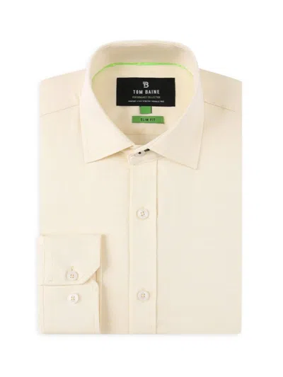 Tom Baine Men's Performance Slim Fit Four Way Stretch Shirt In Yellow