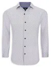 TOM BAINE MEN'S PERFORMANCE SLIM FIT PATTERENED BUTTON DOWN SHIRT