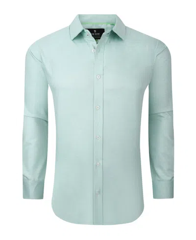 Tom Baine Men's Performance Solid Long Sleeve Button Down Dress Shirt In Green