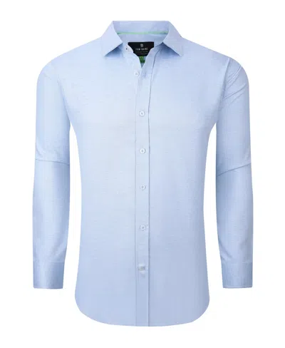 Tom Baine Men's Performance Solid Long Sleeve Button Down Dress Shirt In Sky Blue
