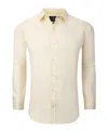 Tom Baine Men's Performance Solid Long Sleeve Button Down Dress Shirt In Yellow