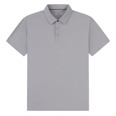 Tom Baine Men's Performance Stretch Solid Short Sleeve Polo In Grey