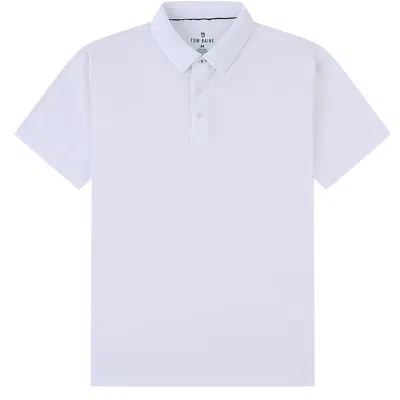 Tom Baine Men's Performance Stretch Solid Short Sleeve Polo In White
