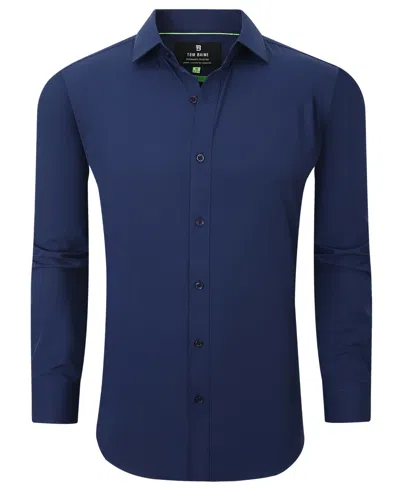 TOM BAINE MEN SLIM FIT FOUR WAY STRETCH SOLID DRESS SHIRT