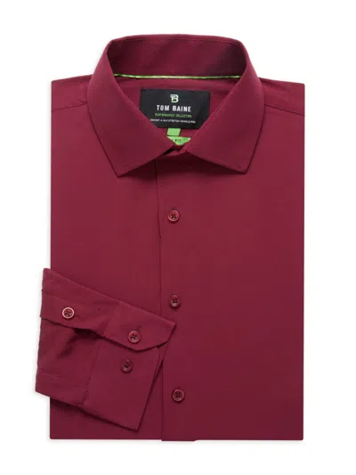 Tom Baine Babies' Men's Slim Fit Long Sleeve Shirt In Burgundy