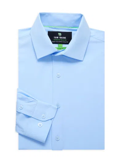 Tom Baine Men's Slim Fit Long Sleeve Shirt In Light Blue