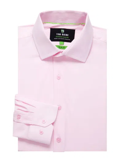 Tom Baine Men's Slim Fit Long Sleeve Shirt In Light Pink