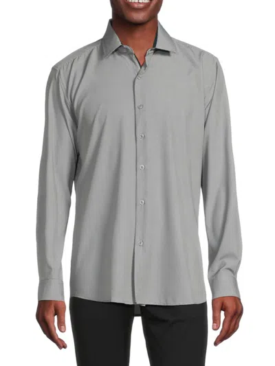 Tom Baine Men's Slim Fit Performance Button Down Shirt In Black