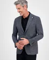 Tom Baine Men's Slim-fit Plaid Stretch Sport Coat In Gray