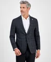 Tom Baine Men's Slim-fit Plaid Stretch Sport Coat In Blue