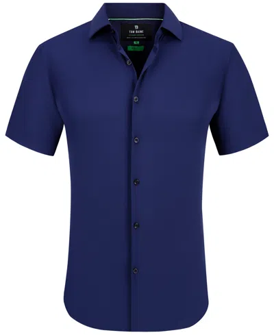 Tom Baine Solid Performance Button Down In Blue