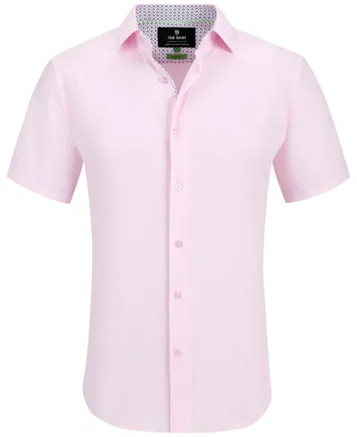 Tom Baine Solid Performance Button Down In Pink