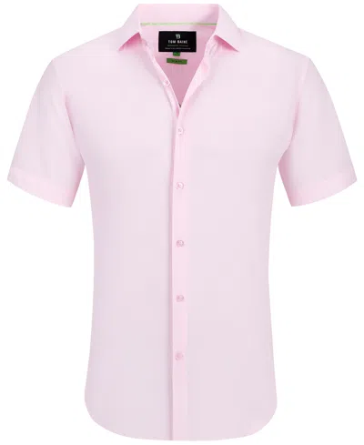 Tom Baine Solid Performance Button Down In Pink