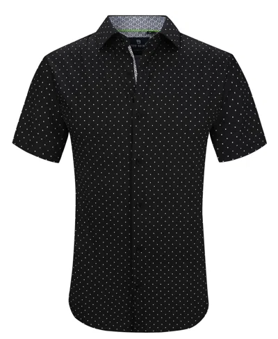 TOM BAINE MEN'S SLIM FIT SHORT SLEEVE PERFORMANCE STRETCH BUTTON DOWN DRESS SHIRT
