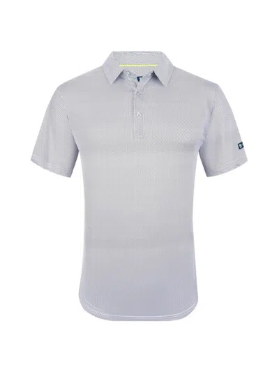 Tom Baine Men's Slim Fit Textured Golf Polo In White Multi