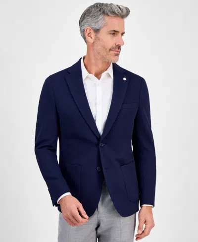 Tom Baine Men's Slim-fit Waffle Stretch Sport Coat In Blue