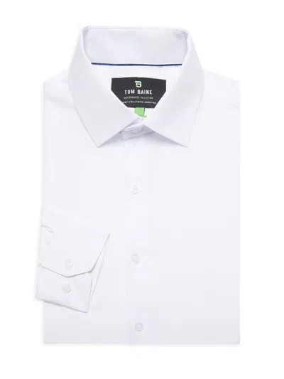 Tom Baine Men's Solid Dress Shirt In White