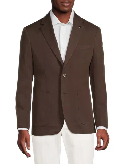 Tom Baine Men's Tailored Slim Fit Stretch Blazer In Brown