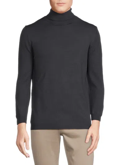 Tom Baine Men's Turtleneck Sweater In Charcoal