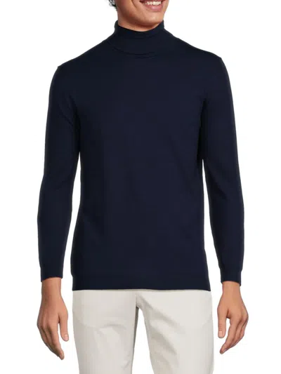 Tom Baine Men's Turtleneck Sweater In Navy