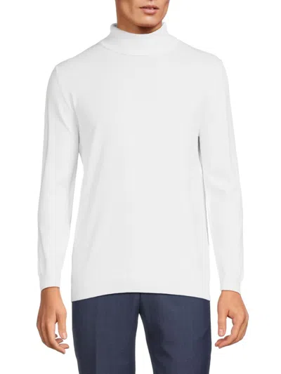 Tom Baine Men's Turtleneck Sweater In White
