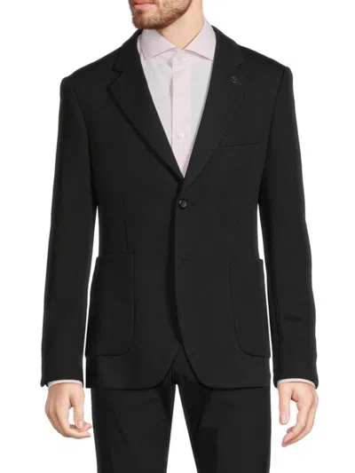 Tom Baine Men's Waffle Knit Solid Sportcoat In Black