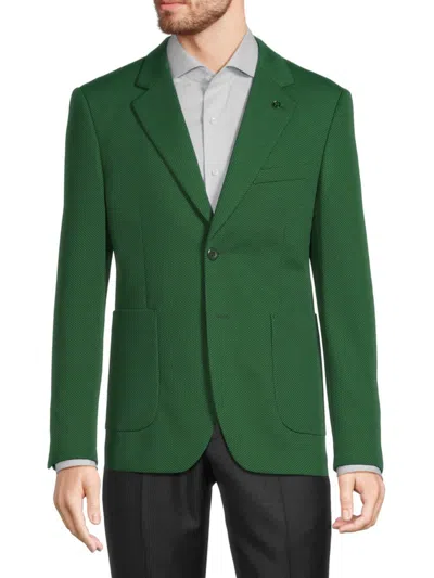 Tom Baine Men's Waffle Knit Solid Sportcoat In Hunter Green