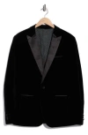 Tom Baine Shawl Collar Velvet Dinner Jacket In Black