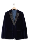 Tom Baine Peak Lapel Velvet Dinner Jacket In Black