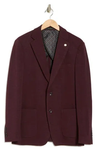 Tom Baine Performance Knit Sport Coat In Burgundy
